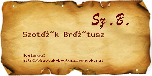 Szoták Brútusz névjegykártya